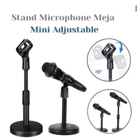 Stand Mikrofon Desktop Disc Microphone Holder Adjustable Standing Mic