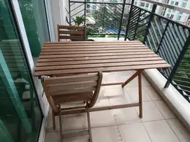 IKEA ASKHOLEMEN Outdoor meja, 2 kursi dan 2 bantalan