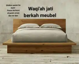 Tempat tidur minimalis modern, 160x200, kayu jati tua