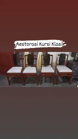 Premium Restorasi Kursi Tamu / Kursi Makan, Plitur , Ganti.cover dll