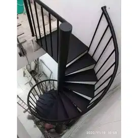 Tangga putar varian warna hitam pijakan plat