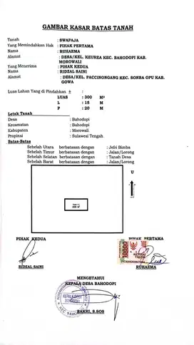 di Jual Tanah daerah Bahadopi Morowali Sulawesi Tengah 300 m2 di