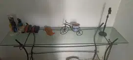 meja kaca besi tempa