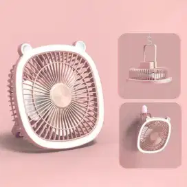 Kipas 3 kecepatan Multifungsi Dengan Lampu LED 2Mode bisa dicas ulang