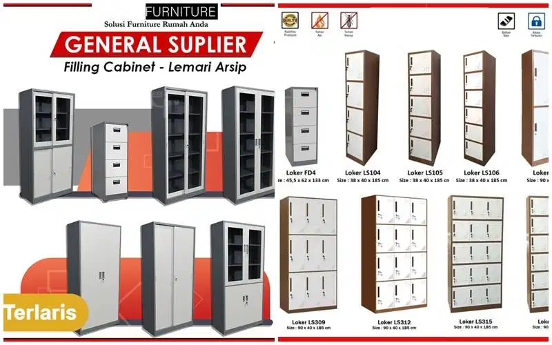 Garansi Lemari Arsip loker LOCKER Besi 2 Pintu Swing Besi 1/2 Kaca Bar