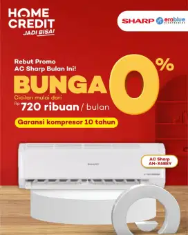 Promo Cicilan Bunga 0% AC Sharp dan Promo gratis 1x cicilan