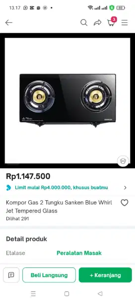 Kompor Sanken 2 tungku