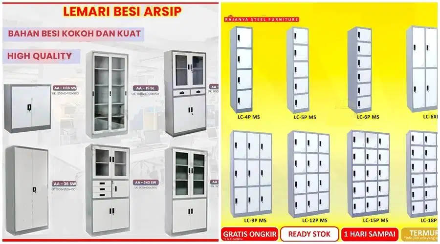 Lemari Arsip Kantor Pondok Pesantren LOCKER Arsip Kabinet Besi Sekolah