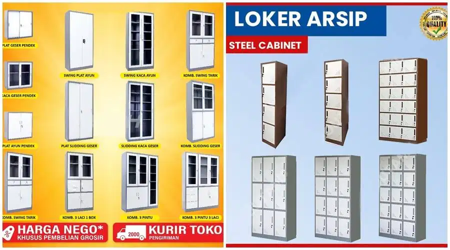 Susun Lemari Arsip Besi Filling Cabinet LOCKER Kantor Rumah Sekolah