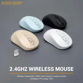 Mouse Wireless Silent Mtech W70 M-Tech W-70 Free Battery
