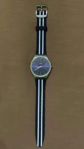 JAM TANGAN MERK SWATCH - RUBBER STRAP BIRU PUTIH