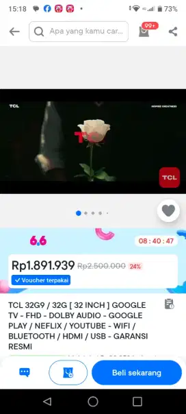 TCL 32G9 -32INCH GOOGLE TV -FHD-ANDROID 11-YOUTUBE-NETFLIX+DVTB-HDMI