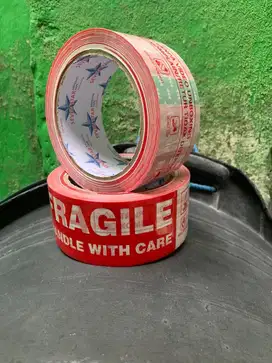LAKBAN FRAGILE UNBOXING MERAH PUTIH 45MM X 100 Y
