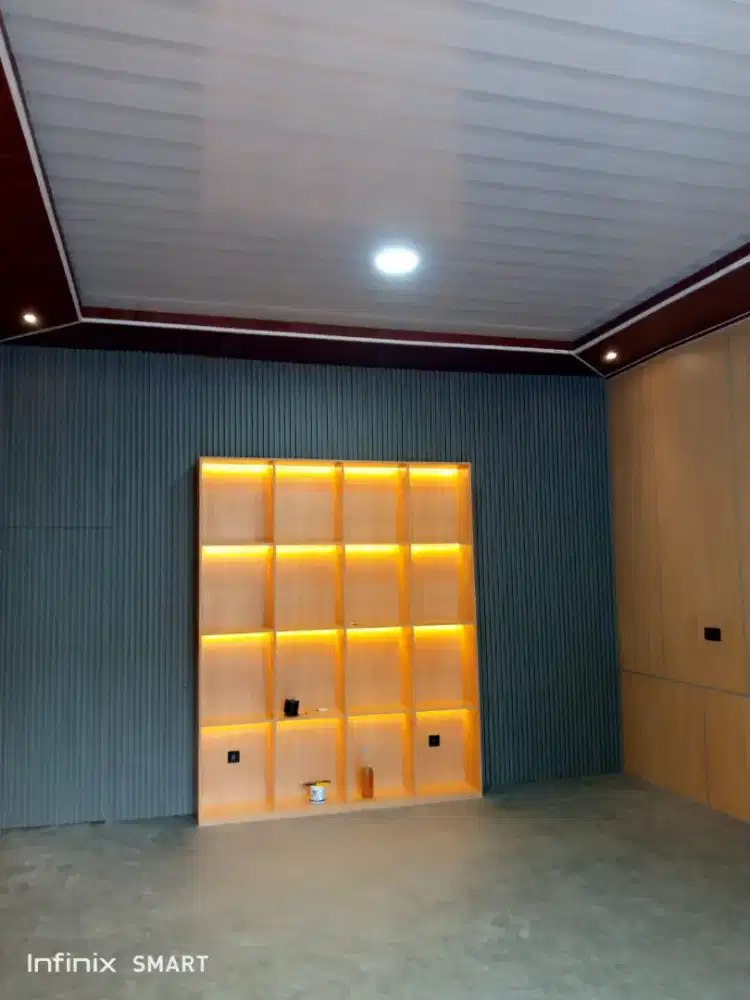 Backdrob kombinasi wallpanel