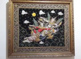 Jual lukisan kanvas kain timbul