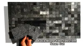 Lava stone 100x100x10mm Sawncut.