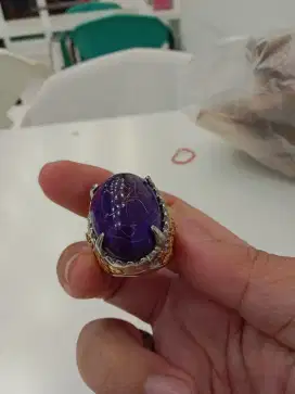 Batu Kecubung Ametis Serat Cendana Mas