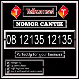 Nomor cantik simpati telkomsel double 12135