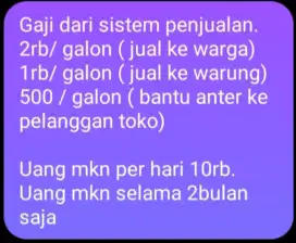 Loker kanvas, mencari, menjual dan antar galon