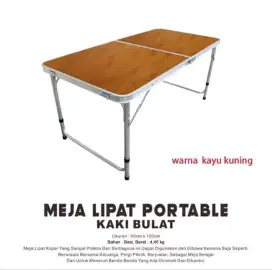 TERMURAH MEJA LIPAT KOPER HPL ALUMINIUM KAKI BULAT MEJA JUALAN BAZAR