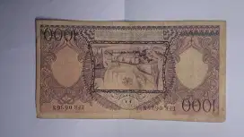 Uang kertas pecahan 1000 th 1958