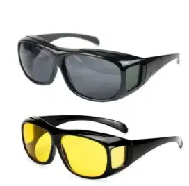 Kacamata HD Vision Anti, Silau Siang dan Malam UV Protection (BLACK)