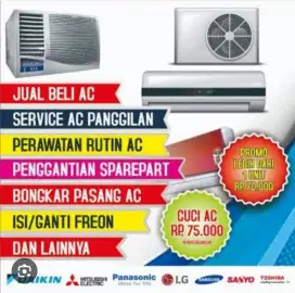 Service AC , kulkas , mesin cuci 24 jam Bergaransi
