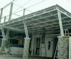 Kanopi carfort atap galvalum rangka besi hollow galvanis anti karat