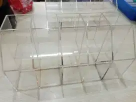 Rak Pensil Acrylic/Akrilik 2 Tingkat Display Alat Tulis