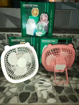 Kipas 3 kecepatan Multifungsi Dengan Lampu LED 2 Mode Di Cas Ulang