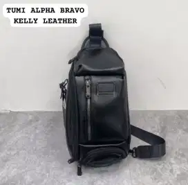 Tas Tumi Alpha Bravo Kelley Sling Bag LEATHER Bag Black