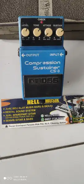 Pedal efek gitar boss cs3 compressor sustainer