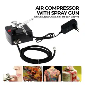 Air Compressor Tatto Nail Art with Dual Action Airbrush