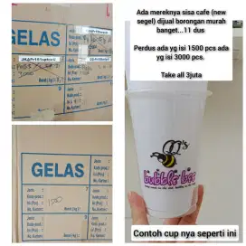 Turun harga! Gelas plastik sisa cafe