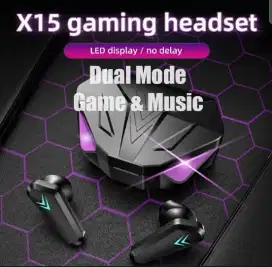 Headset Bluetooth Gaming TWS X15 Bluetooth V5.2 LED