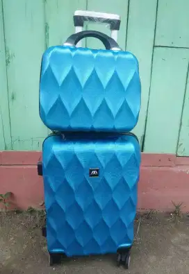 New Koper Set Fiber 20 inchi + Beauty Case 14 inchi