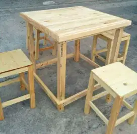 1Set Meja makan+4kursiA jati belanda bisa Custom