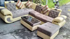 Sofa engkel satu coklat cream