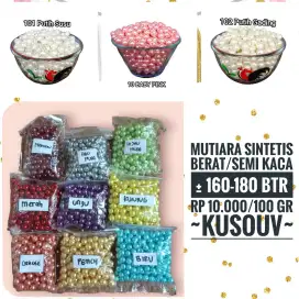 Mutsin Mutiara Sintetis Bahan Plastik dan Kaca