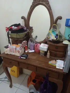 Meja rias jati asli (bisa nego)