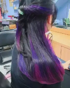 Hair extention,hair colour,smoothing,keratin dan lain lain