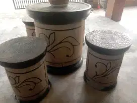 Meja taman dr tanah liat