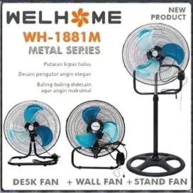 Kipas Angin 3 in 1 Welhome WH - 1881 M (18 inch)