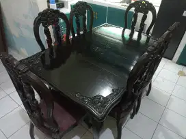 Meja Makan Kayu Jati Extend
