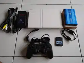 Ps 2 Slim Putih Langka Hardis external 60gb Fullgame Mantap