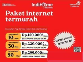 Promo Pasang internet Wifi Indihome murah Malang 150 ribu