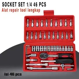 Set Kunci Sok Motor Shock 46pcs In 1 Set 46in1 Socket Lengkap Pas Ring