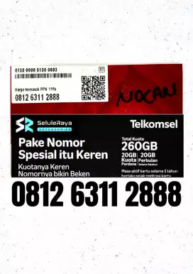 Nomor Cantik Telkomsel simPATI Tripel Delapan 888 Bonus Kuota 260gb