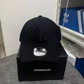 Topi Baseball MLB Caps Logo NY Bordir Hitwm Fullblack