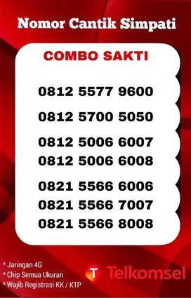Nomor cantik kartu perdana simpati as loop telkomsel 4g (350rb-950rb)